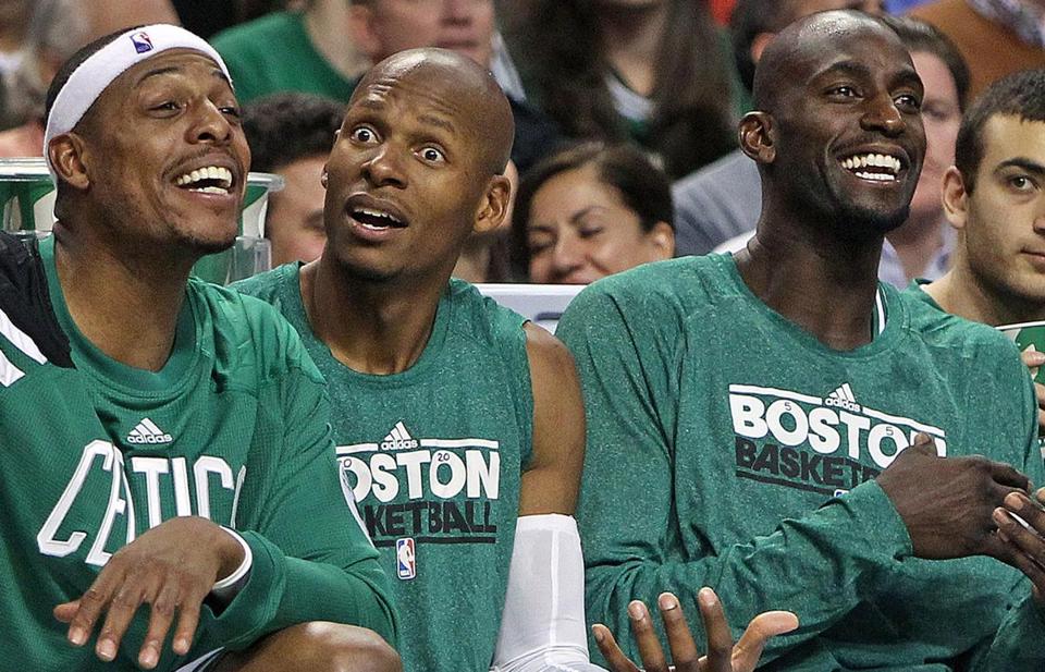 Learning wellness from Paul Pierce, Ray Allen, Kevin Garnet of the Boston Celtics, photo credit The Boston Globe